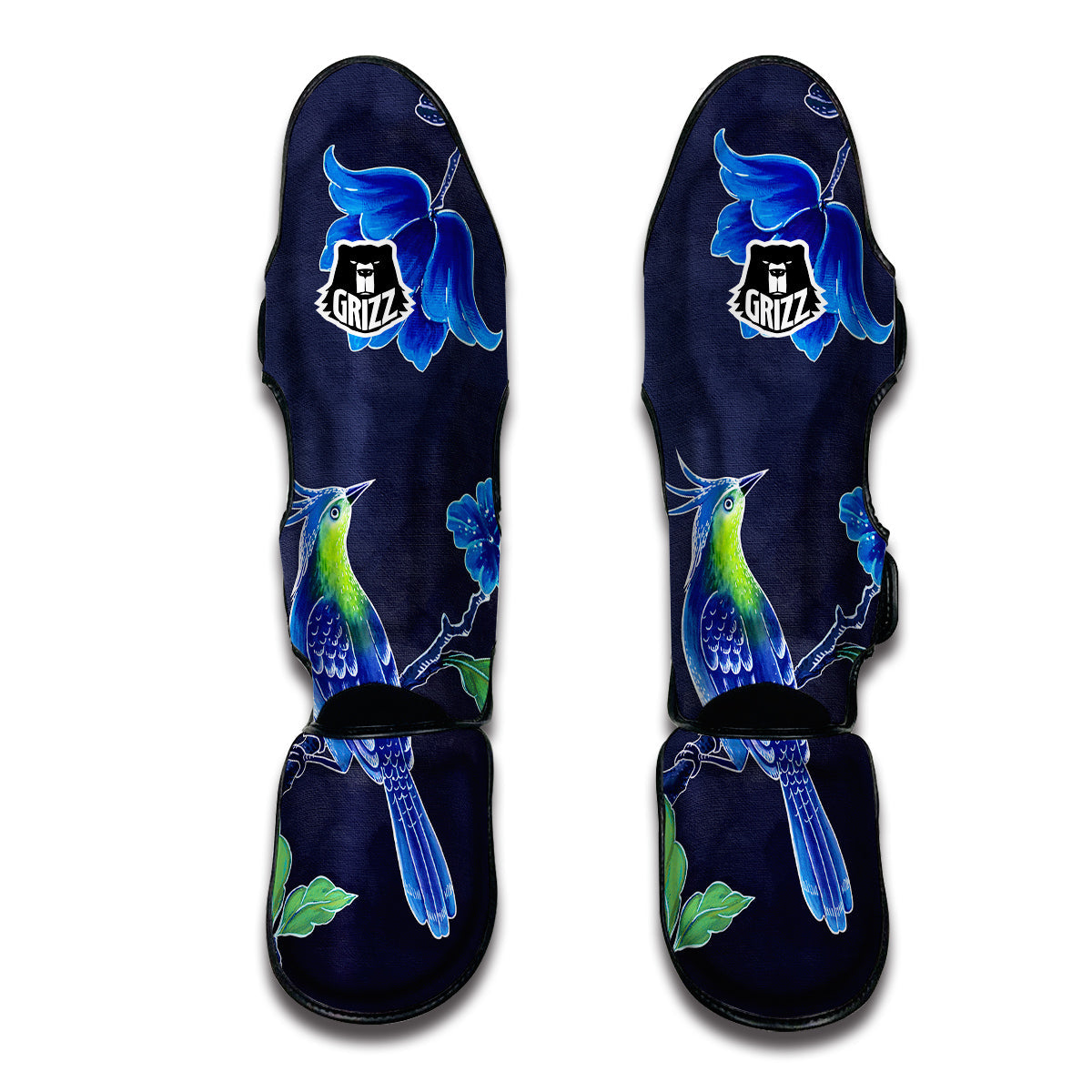 Blue Hummingbird Muay Thai Shin Guards-grizzshop