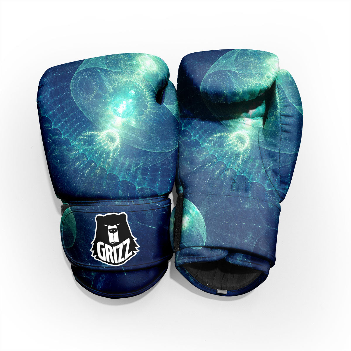 Blue Jellyfish On Deep Sea Print Pro Boxing Glove