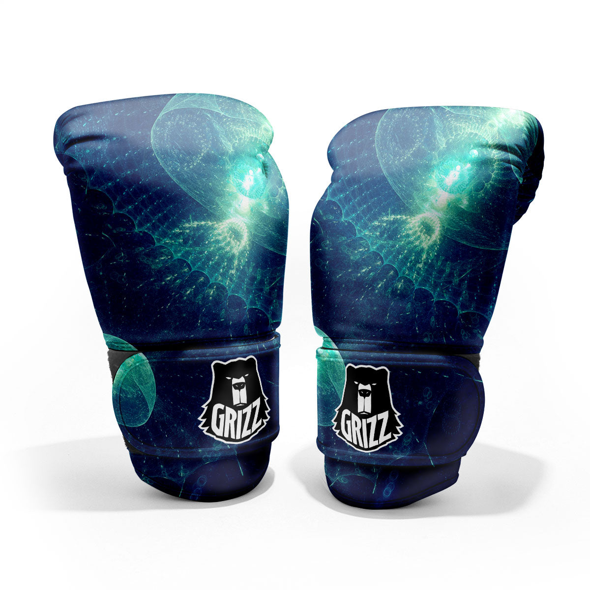 Blue Jellyfish On Deep Sea Print Pro Boxing Glove