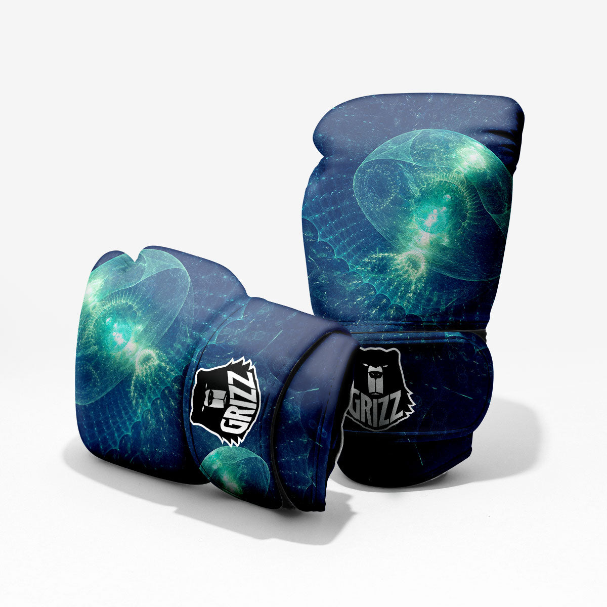 Blue Jellyfish On Deep Sea Print Pro Boxing Glove