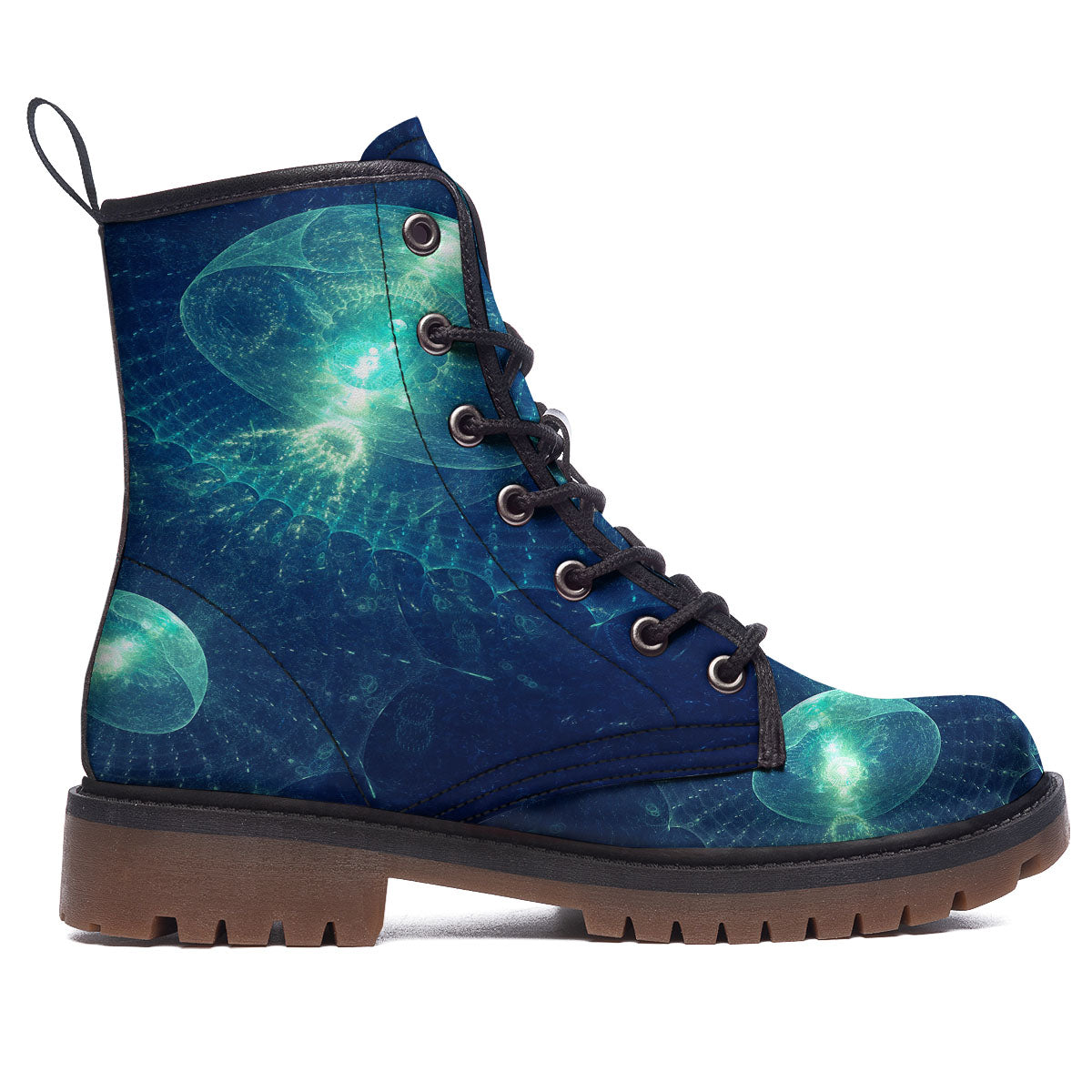 Blue Jellyfish On Deep Sea Print Work Boots-grizzshop