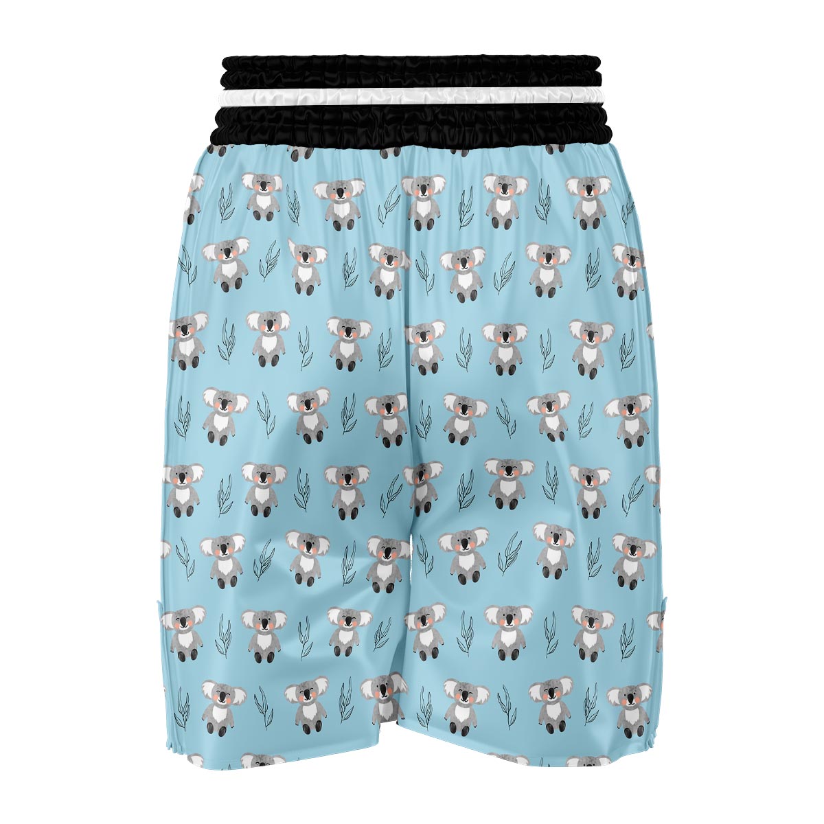 Blue Koala Pattern Print Boxing Shorts-grizzshop