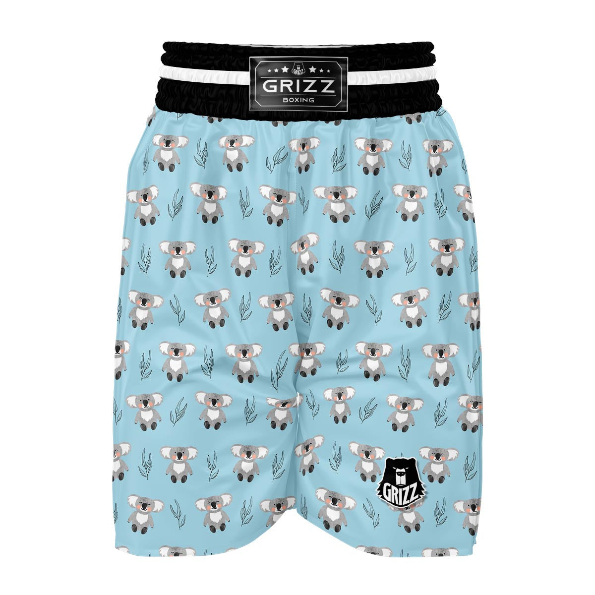 Blue Koala Pattern Print Boxing Shorts-grizzshop