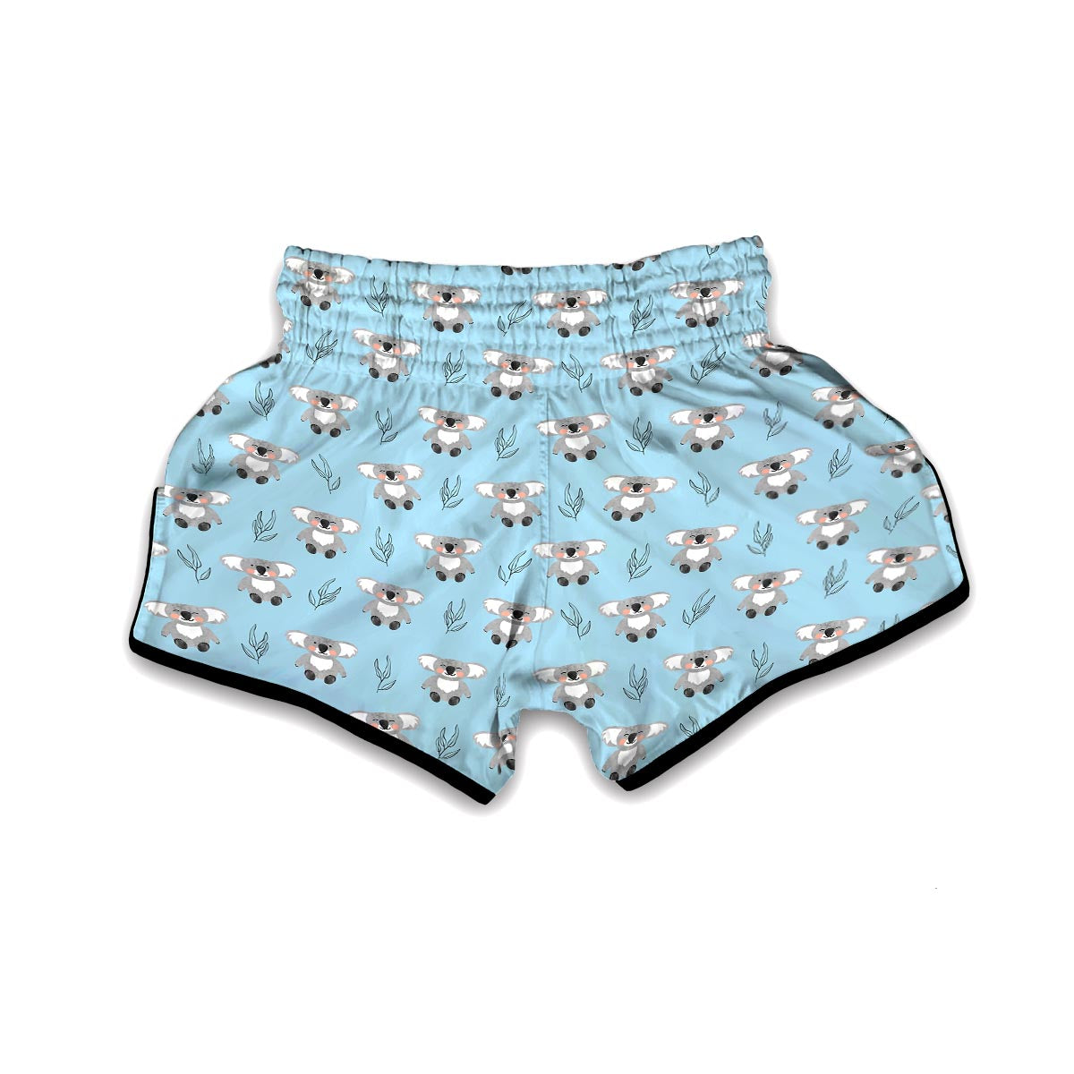 Blue Koala Pattern Print Muay Thai Boxing Shorts-grizzshop