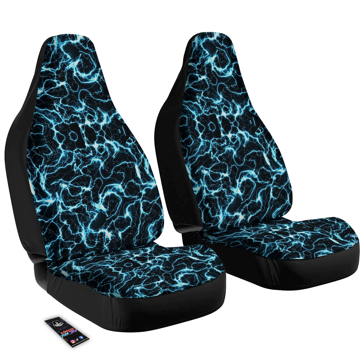 Blue Lightning Explosion Print Pattern Car Seat Covers-grizzshop