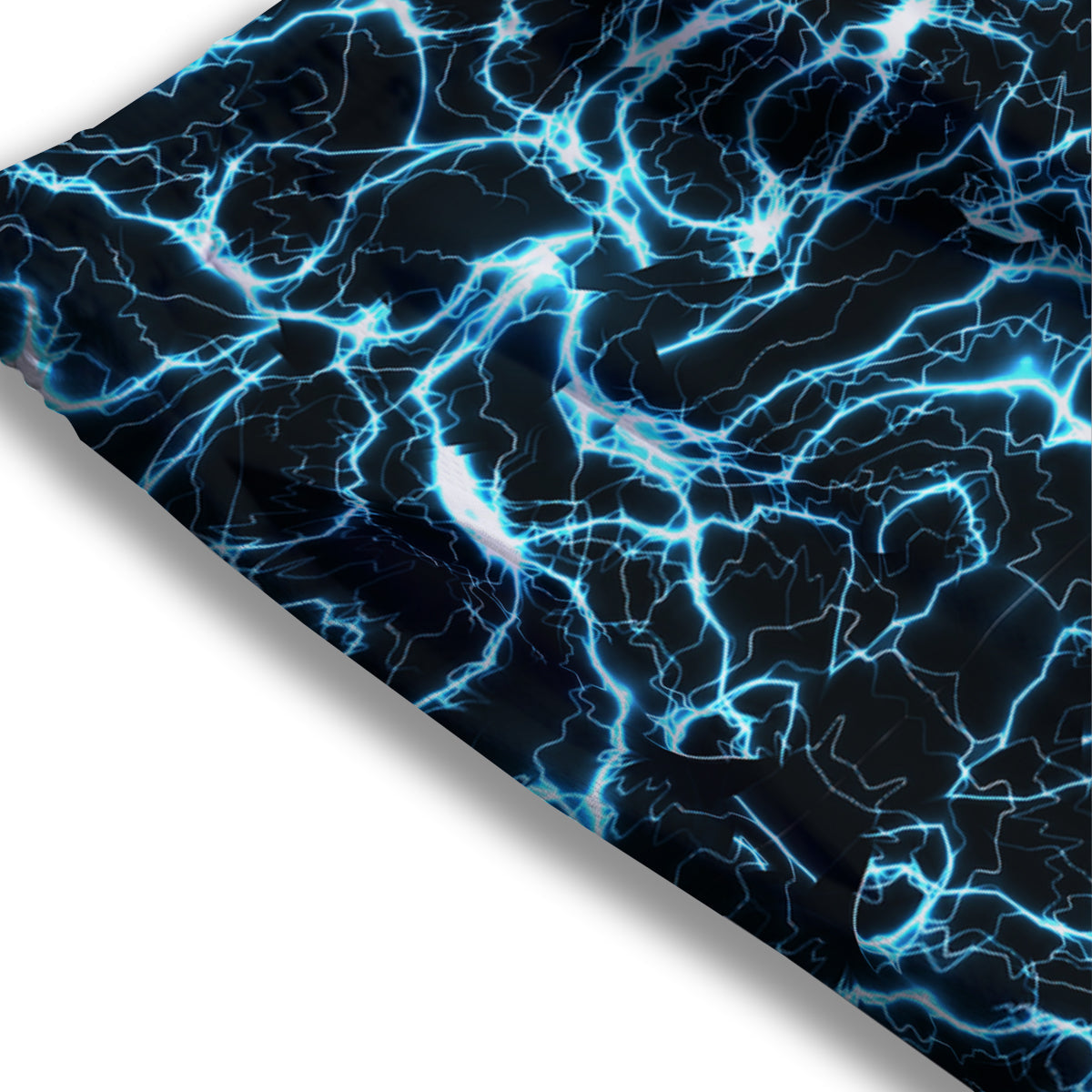 Blue Lightning Explosion Print Pattern Mesh Shorts-grizzshop