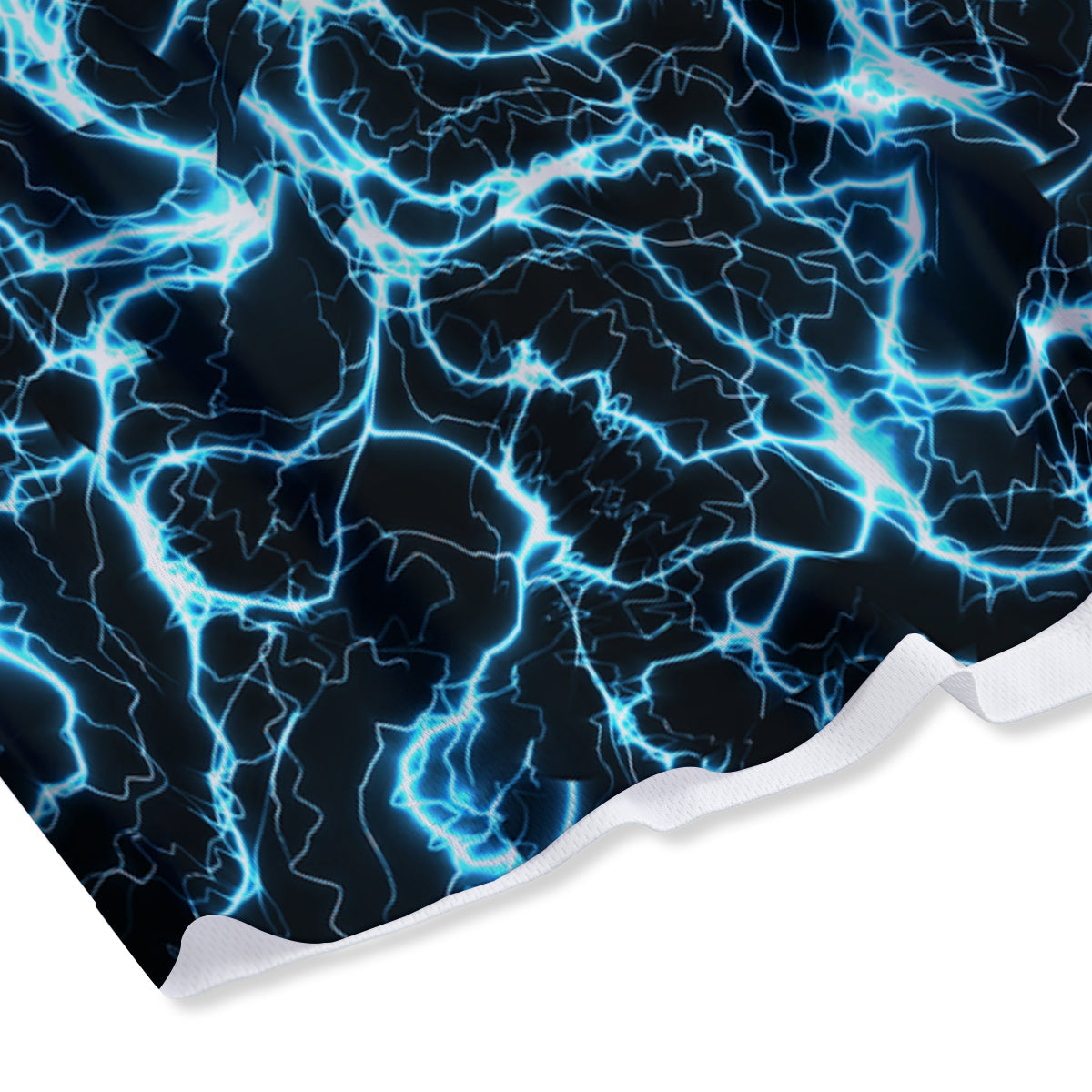 Blue Lightning Explosion Print Pattern Mesh Shorts-grizzshop