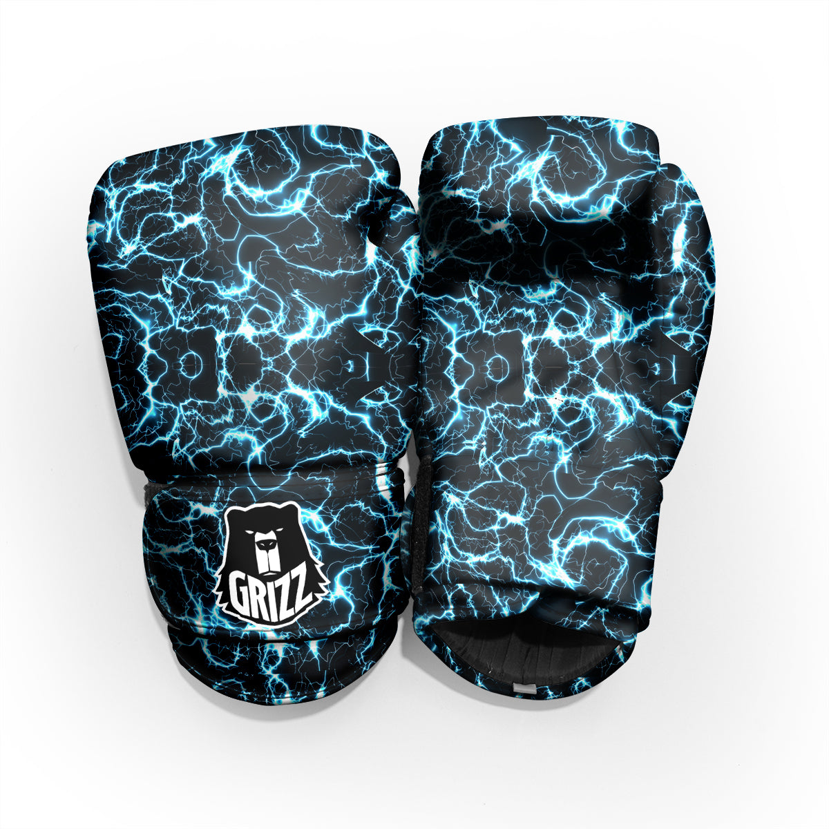 Blue Lightning Explosion Print Pattern Sparring Gloves-grizzshop
