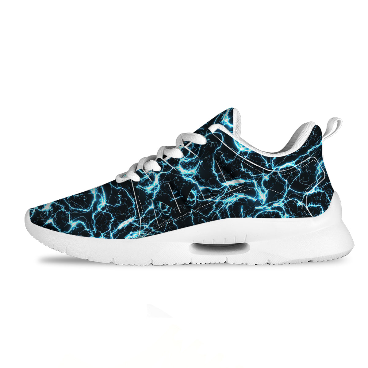 Blue Lightning Explosion Print Pattern Tennis Shoes-grizzshop