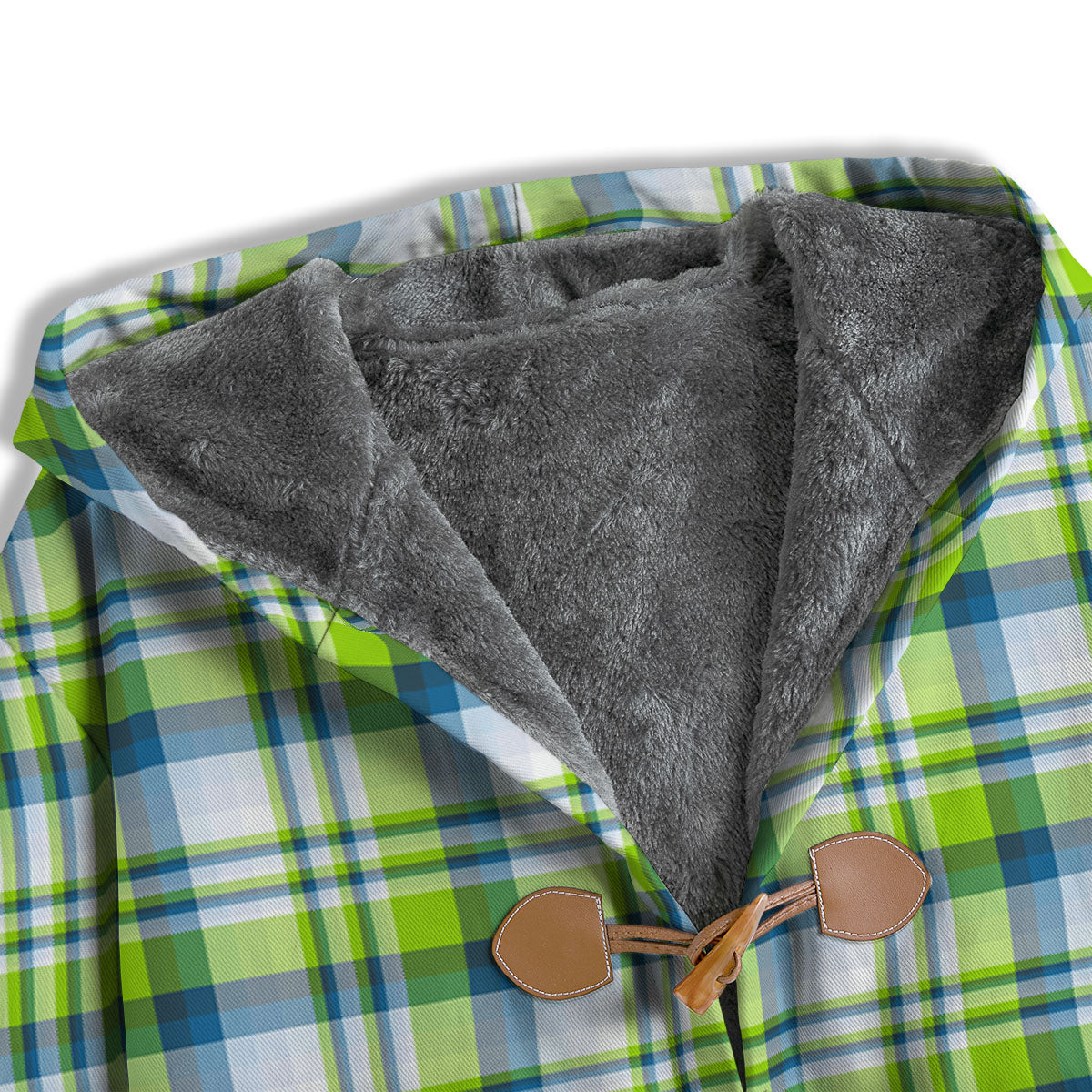 Blue Madras Plaid And Lime Print Pattern Men's Windbreaker Jacket-grizzshop