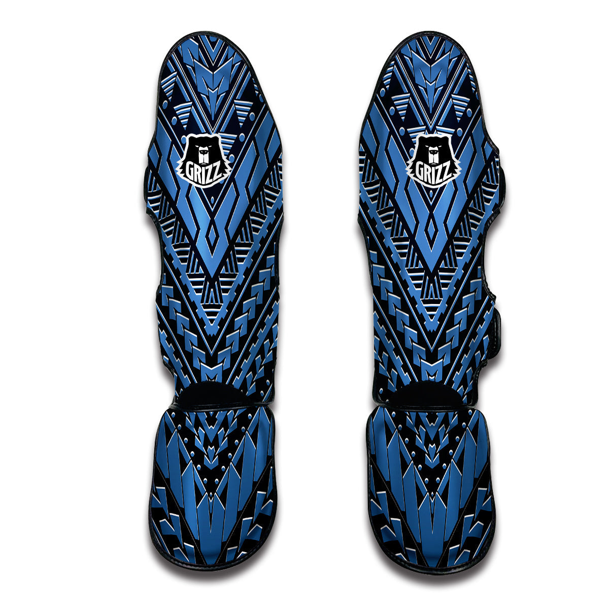 Blue Maori Muay Thai Shin Guards-grizzshop