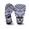 Blue Maori Pattern Print Boxing Gloves-grizzshop