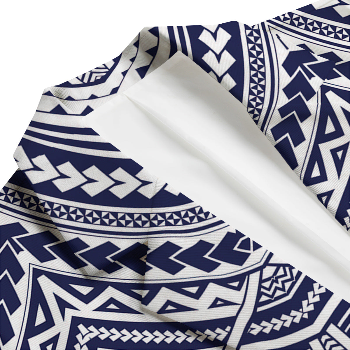 Blue Maori Pattern Print Men's Blazer-grizzshop