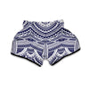 Blue Maori Pattern Print Muay Thai Boxing Shorts-grizzshop