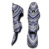 Blue Maori Pattern Print Muay Thai Shin Guards-grizzshop