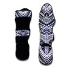 Blue Maori Pattern Print Muay Thai Shin Guards-grizzshop