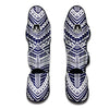 Blue Maori Pattern Print Muay Thai Shin Guards-grizzshop