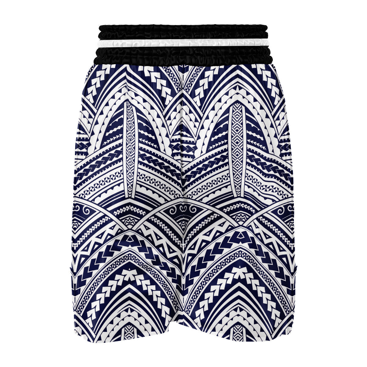 Blue Maori Print Boxing Shorts-grizzshop