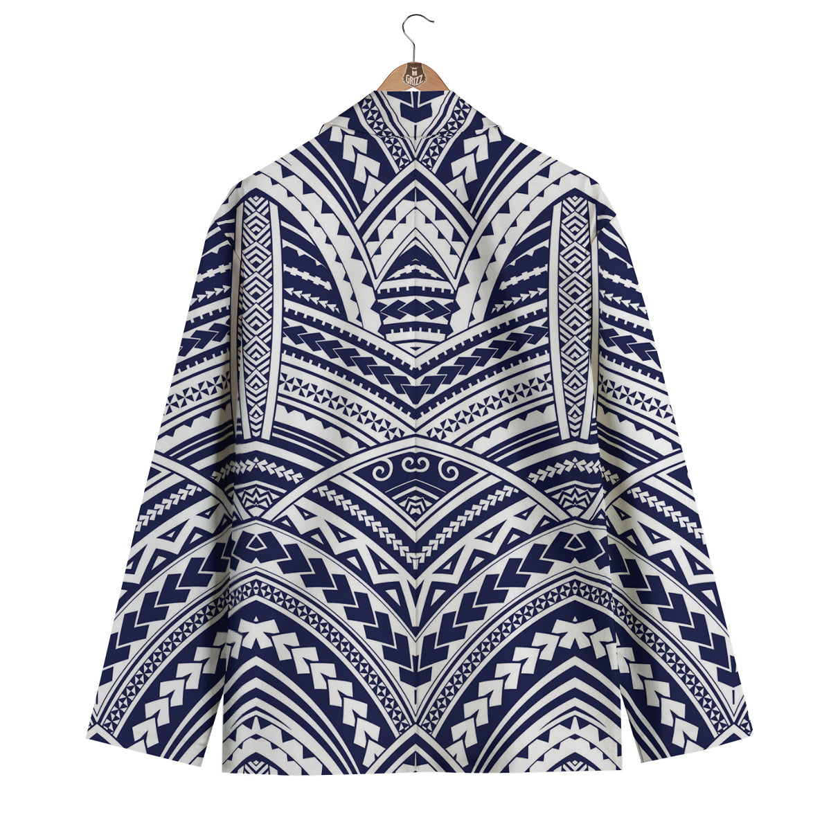 Blue Maori Print Men's Blazer-grizzshop