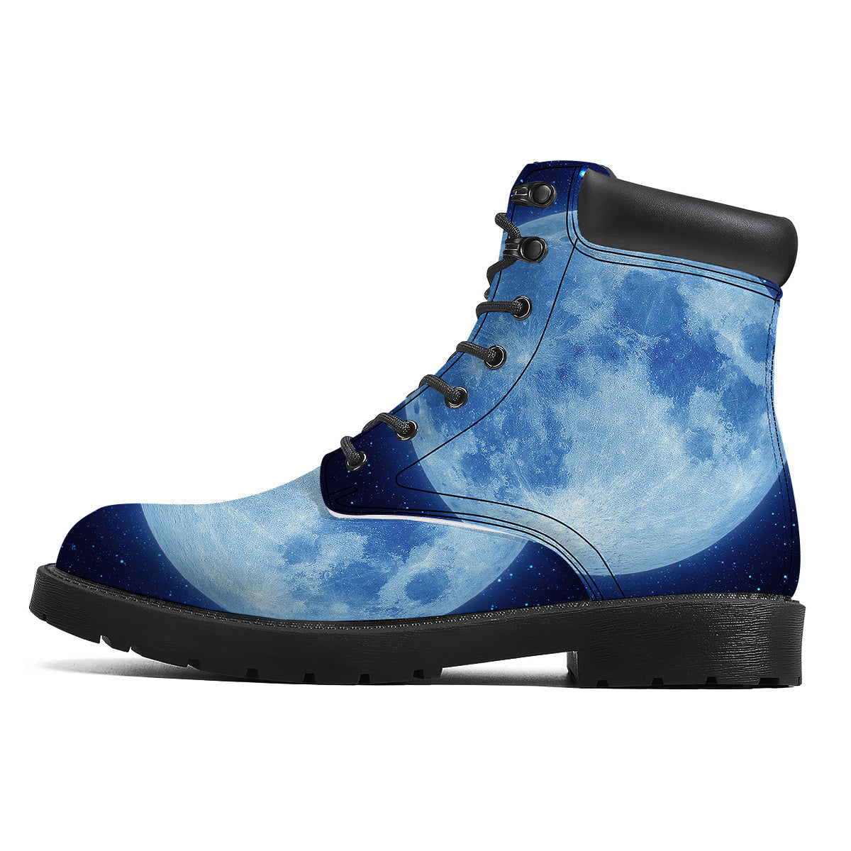 Blue Moon Print Boots-grizzshop