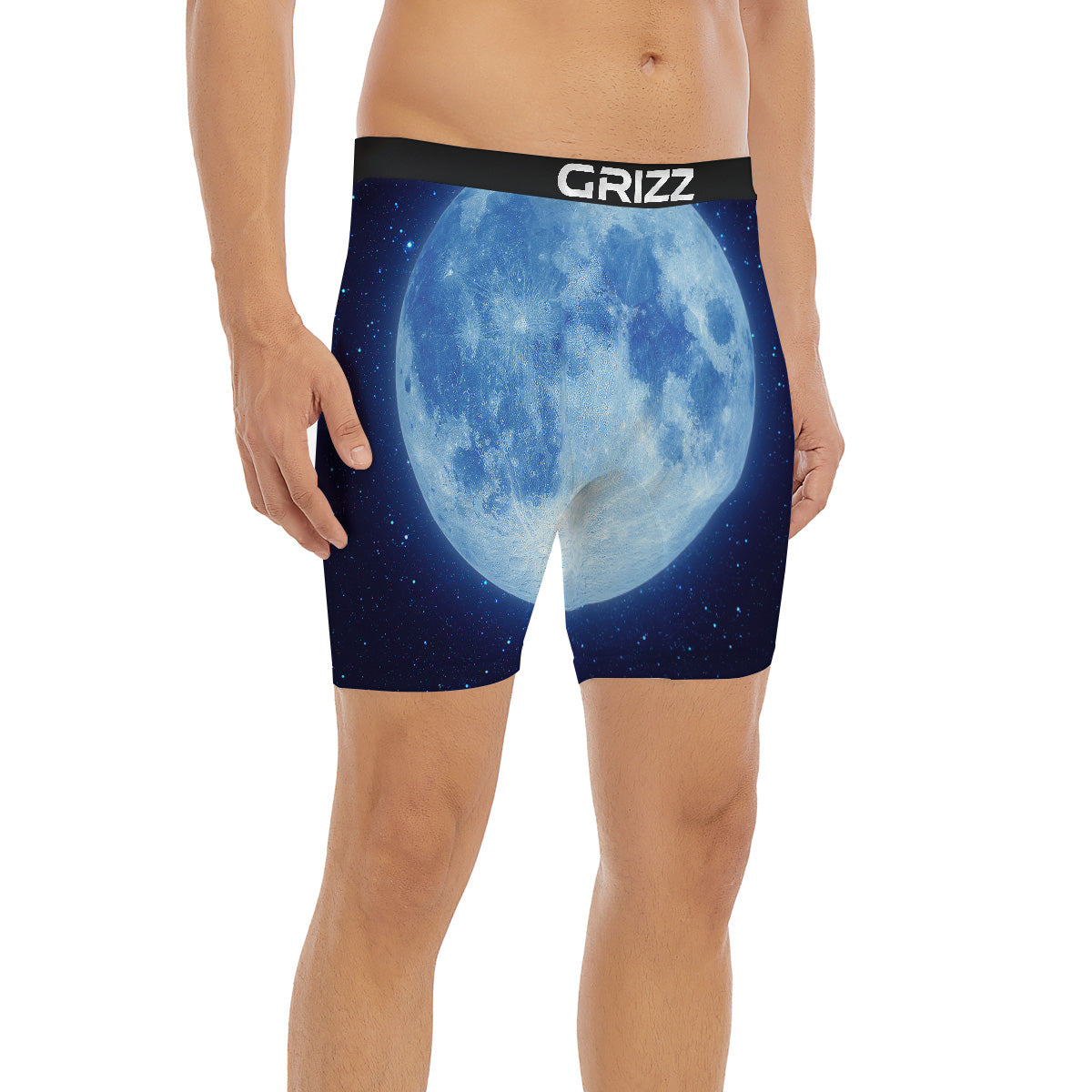 Blue Moon Print Boxer Briefs-grizzshop