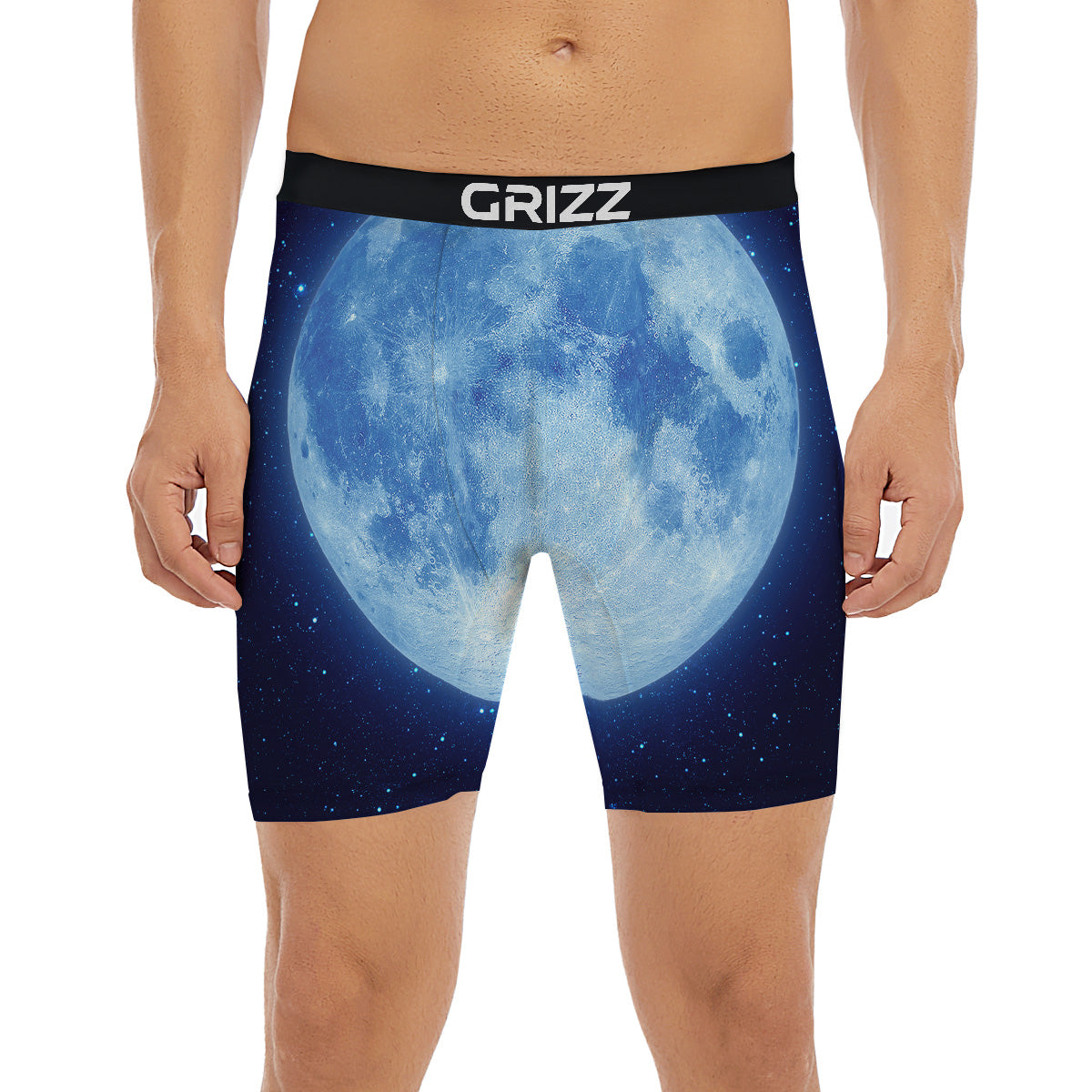 Blue Moon Print Boxer Briefs-grizzshop