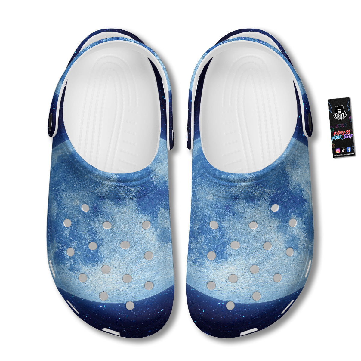 Blue Moon Print Clog-grizzshop