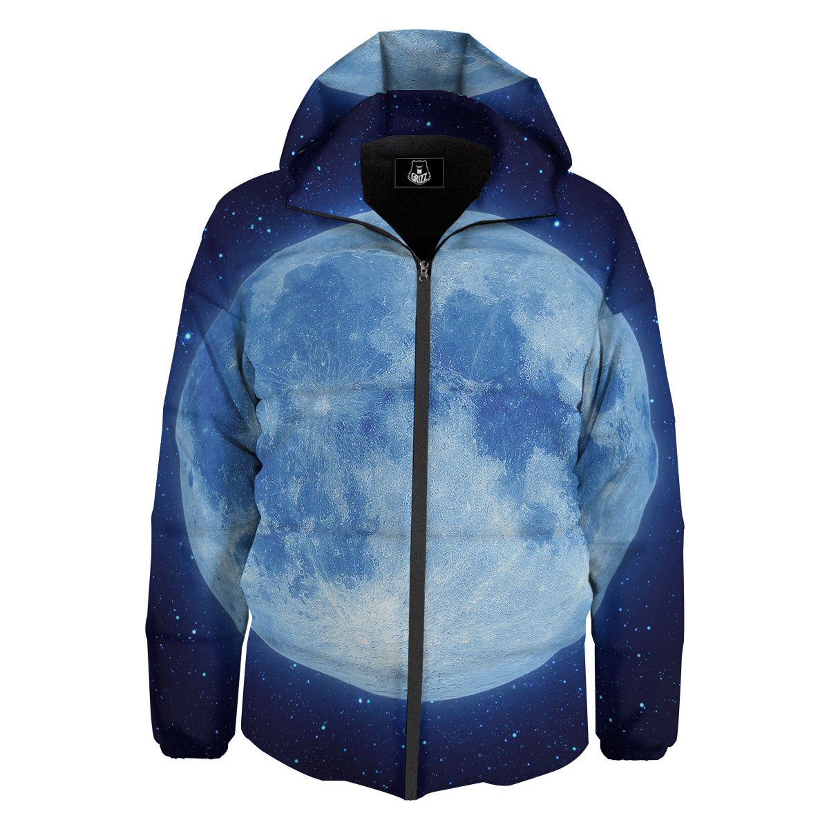 Blue Moon Print Down Jacket-grizzshop
