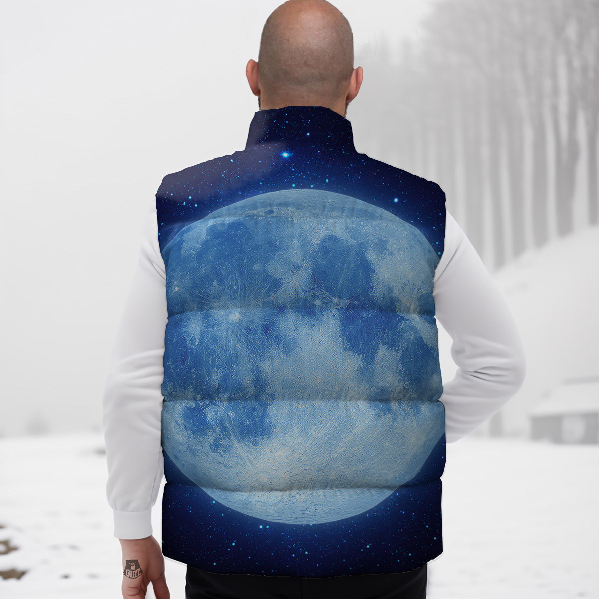 Blue Moon Print Down Vest