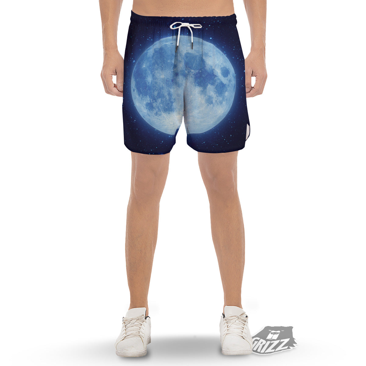 Blue Moon Print Men's Gym Shorts-grizzshop