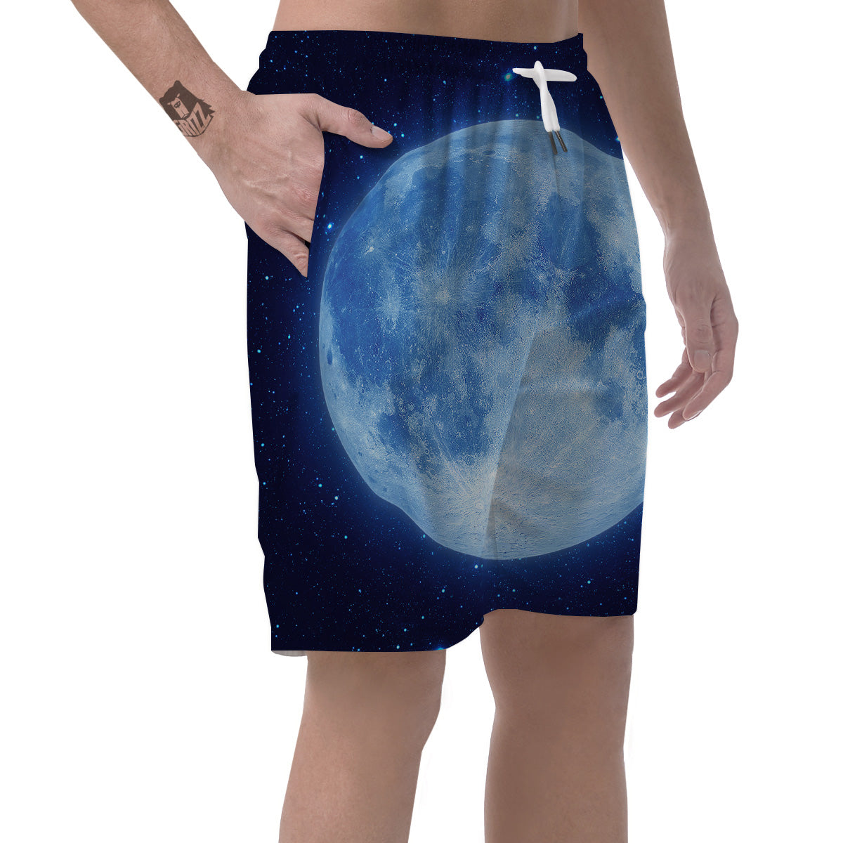 Blue Moon Print Men's Shorts-grizzshop