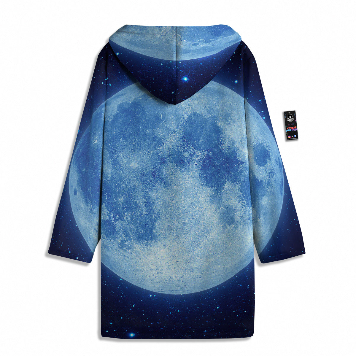 Blue Moon Print Men's Windbreaker Jacket-grizzshop