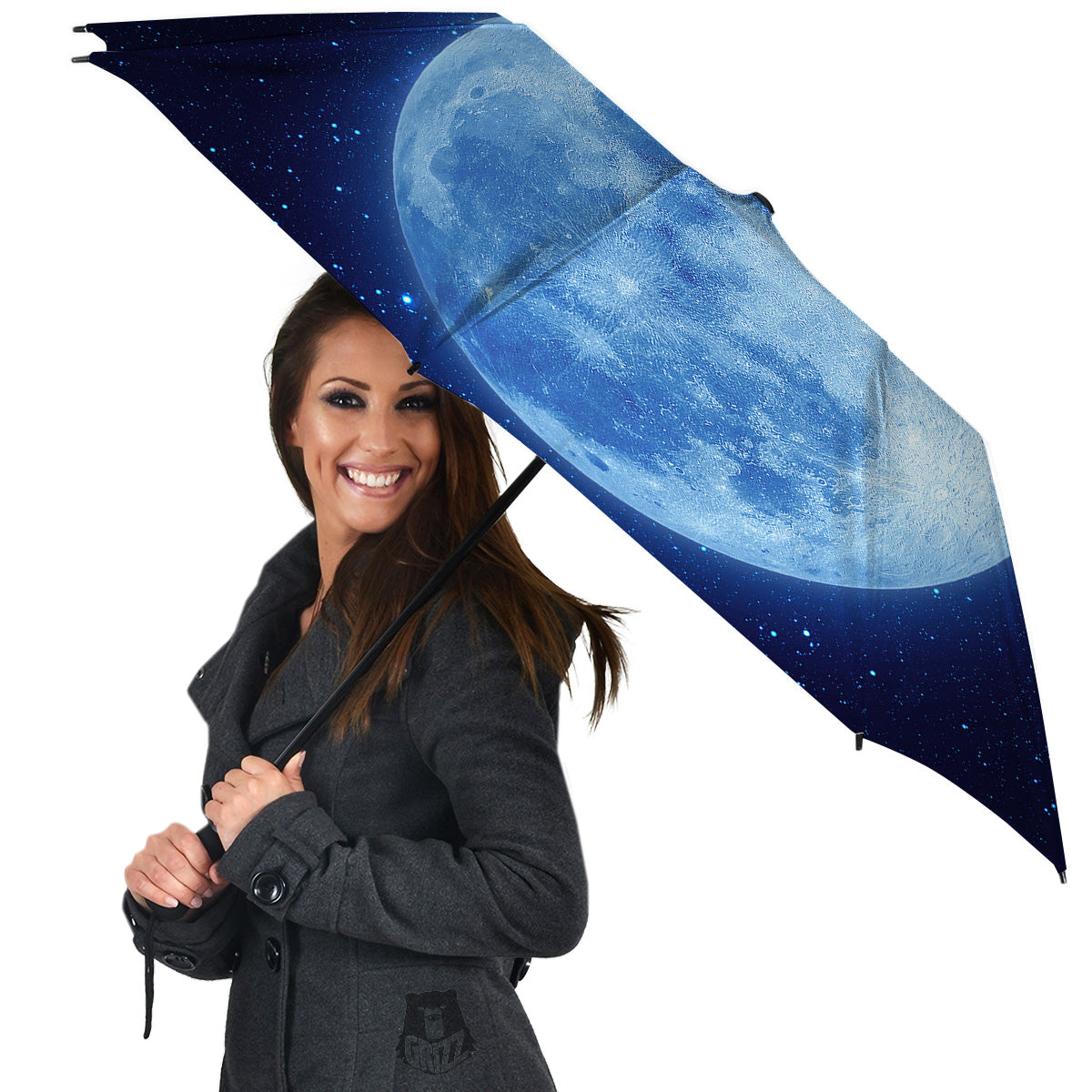 Blue Moon Print Umbrella-grizzshop