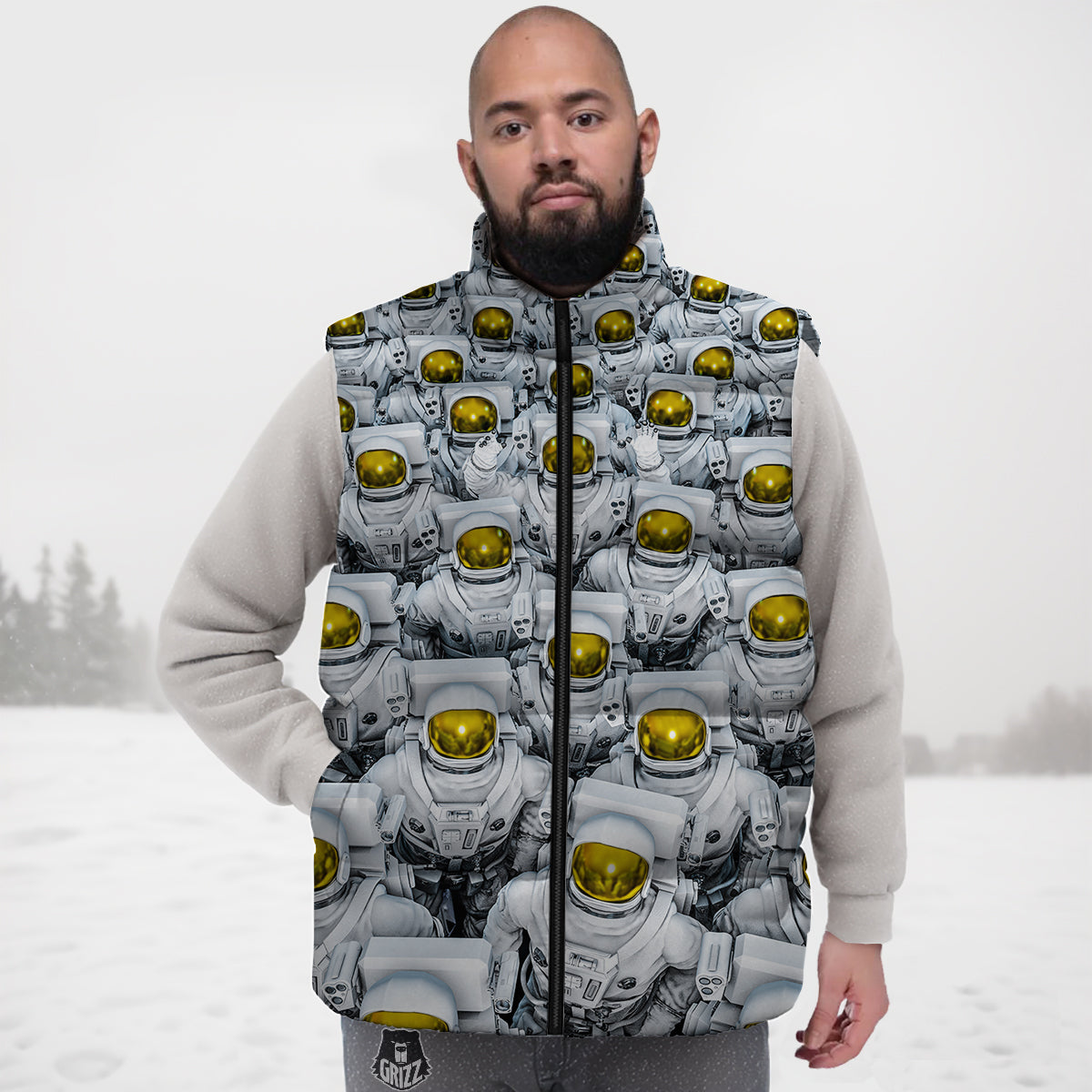 Blue Native American Tribal Navajo Indians Aztec Print Down Vest