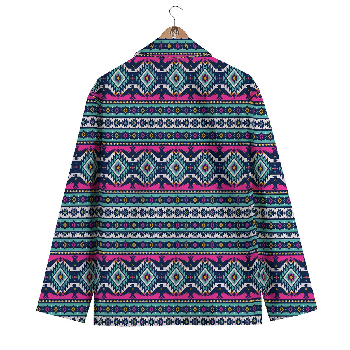 Blue Native American Tribal Navajo Indians Aztec Print Men's Blazer-grizzshop