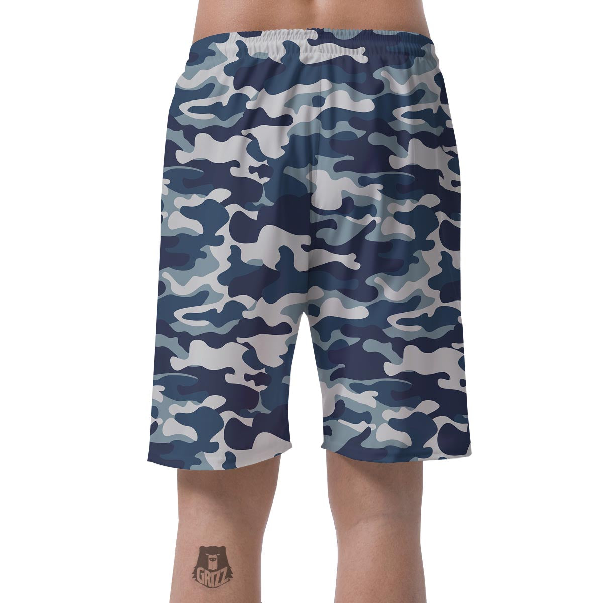Blue Navy Camo Print Men's Shorts-grizzshop