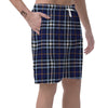 Blue Navy Plaid Tartan Men's Shorts-grizzshop