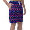 Blue Neon Color Indian Aztec Men's Shorts-grizzshop