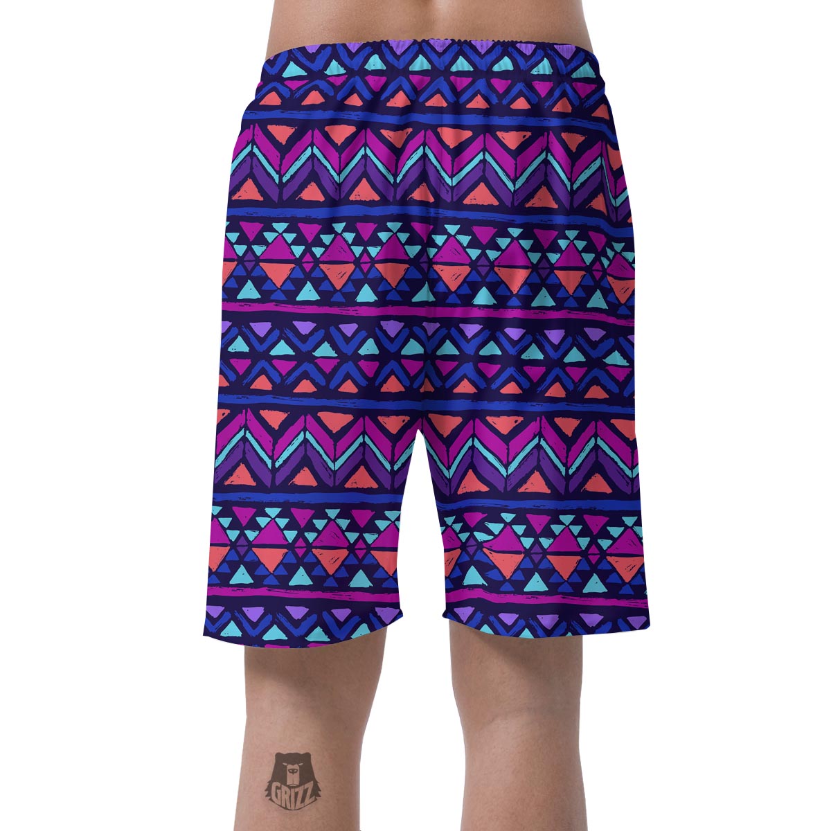 Blue Neon Color Indian Aztec Men's Shorts-grizzshop