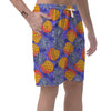 Blue Neon Pineapple Hawaiian Print Men's Shorts-grizzshop