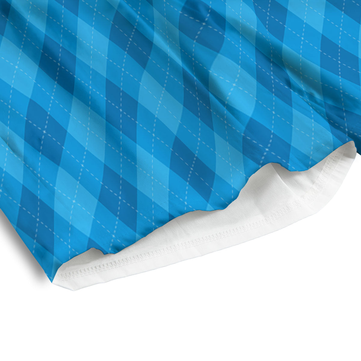 Blue Ocean Argyle Print Pattern Men's Athletic Shorts