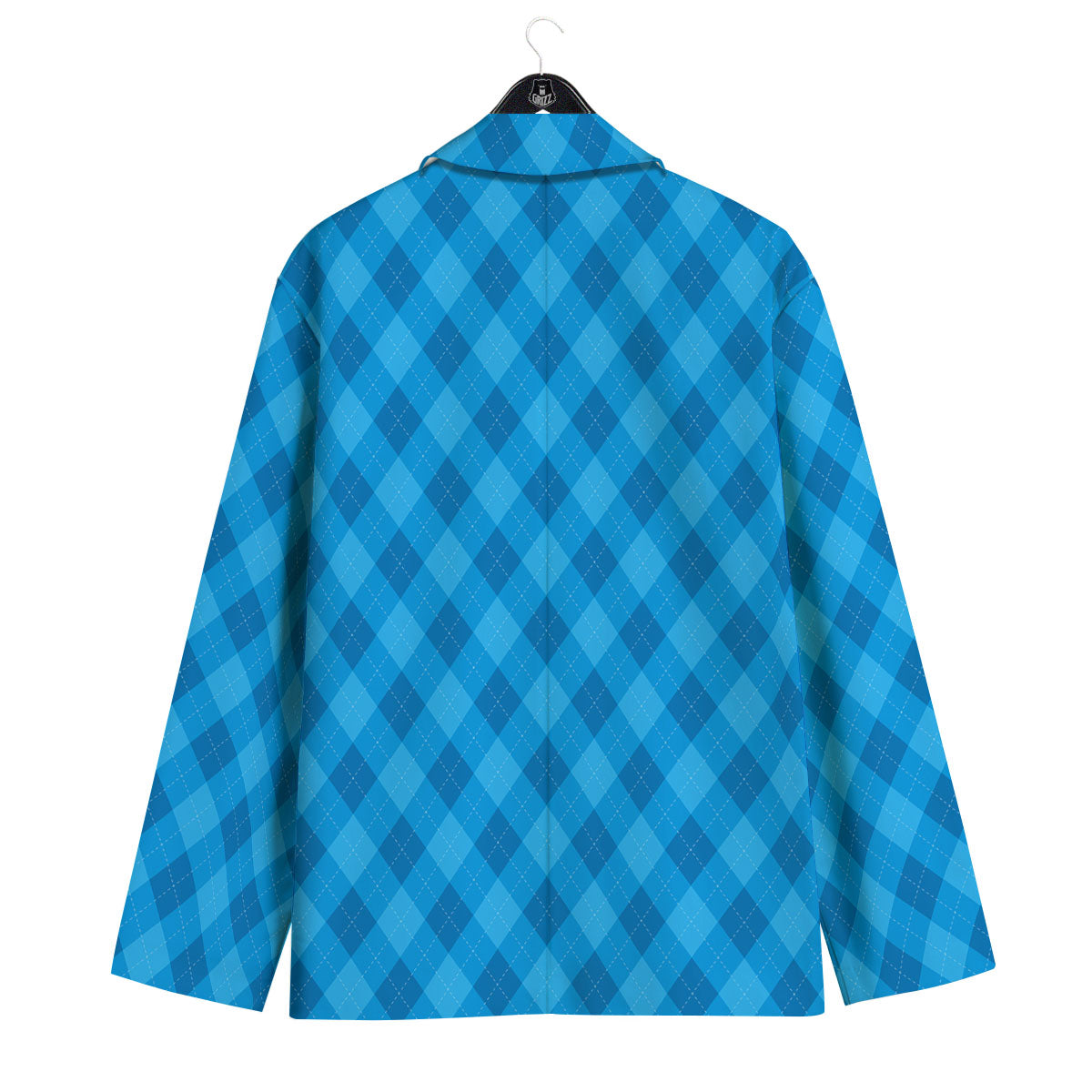 Blue Ocean Argyle Print Pattern Men's Sport Coat-grizzshop