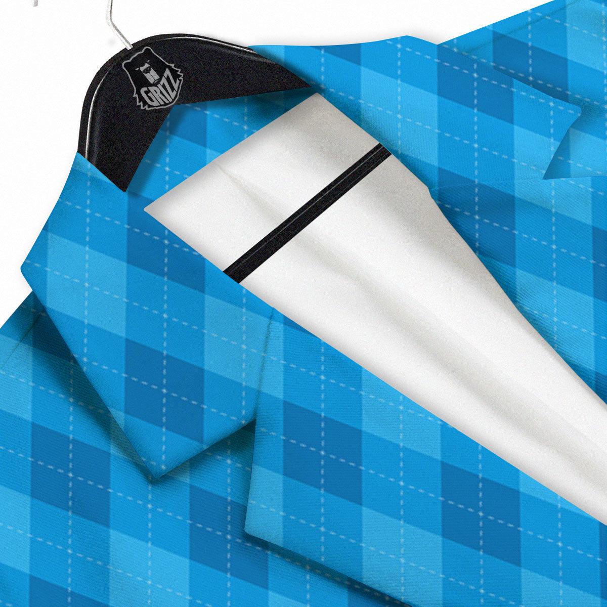 Blue Ocean Argyle Print Pattern Men's Sport Coat-grizzshop