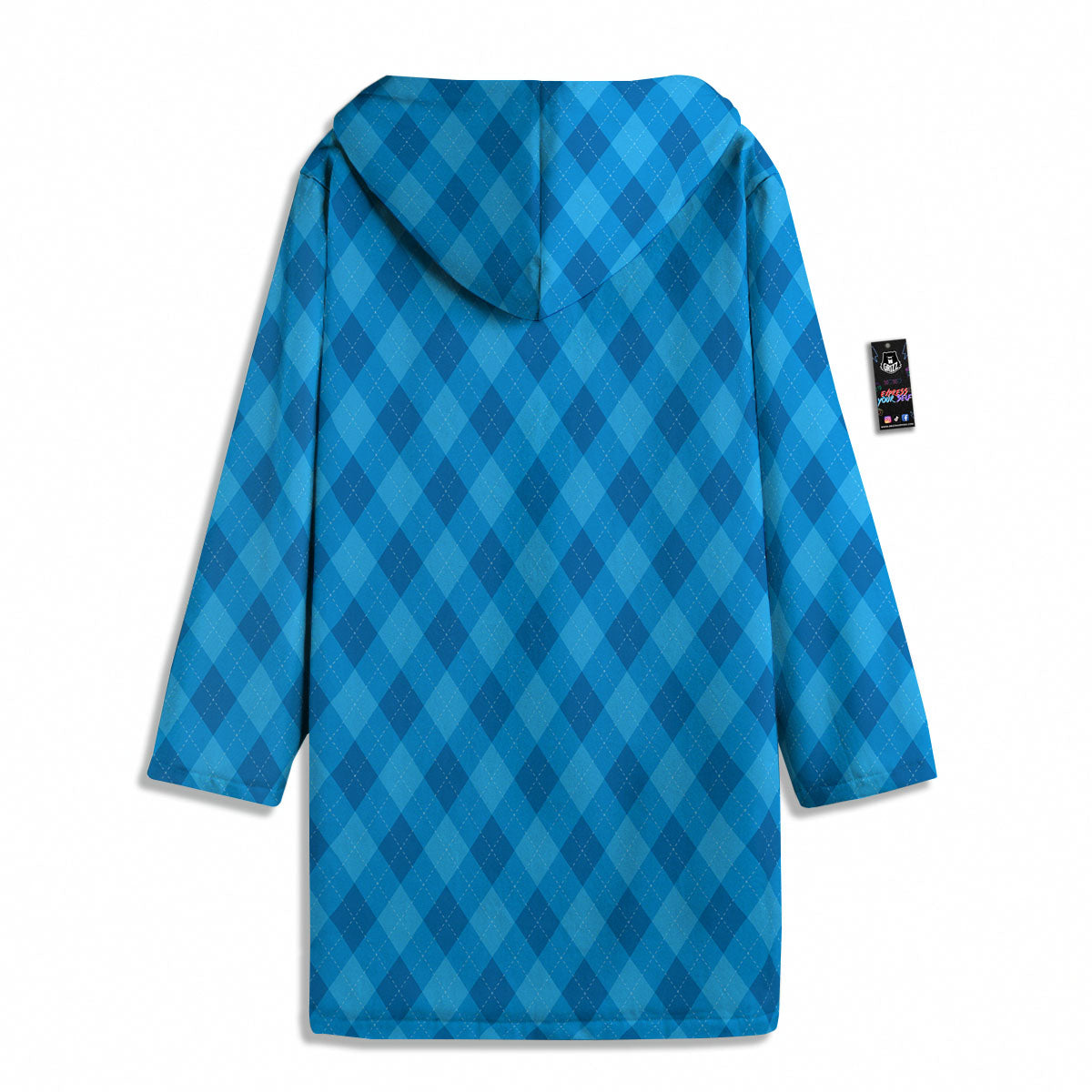 Blue Ocean Argyle Print Pattern Men's Windbreaker Jacket-grizzshop