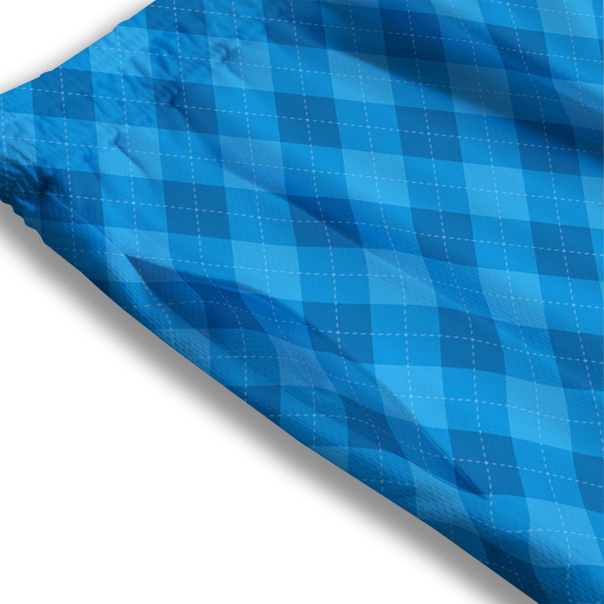 Blue Ocean Argyle Print Pattern Mesh Shorts
