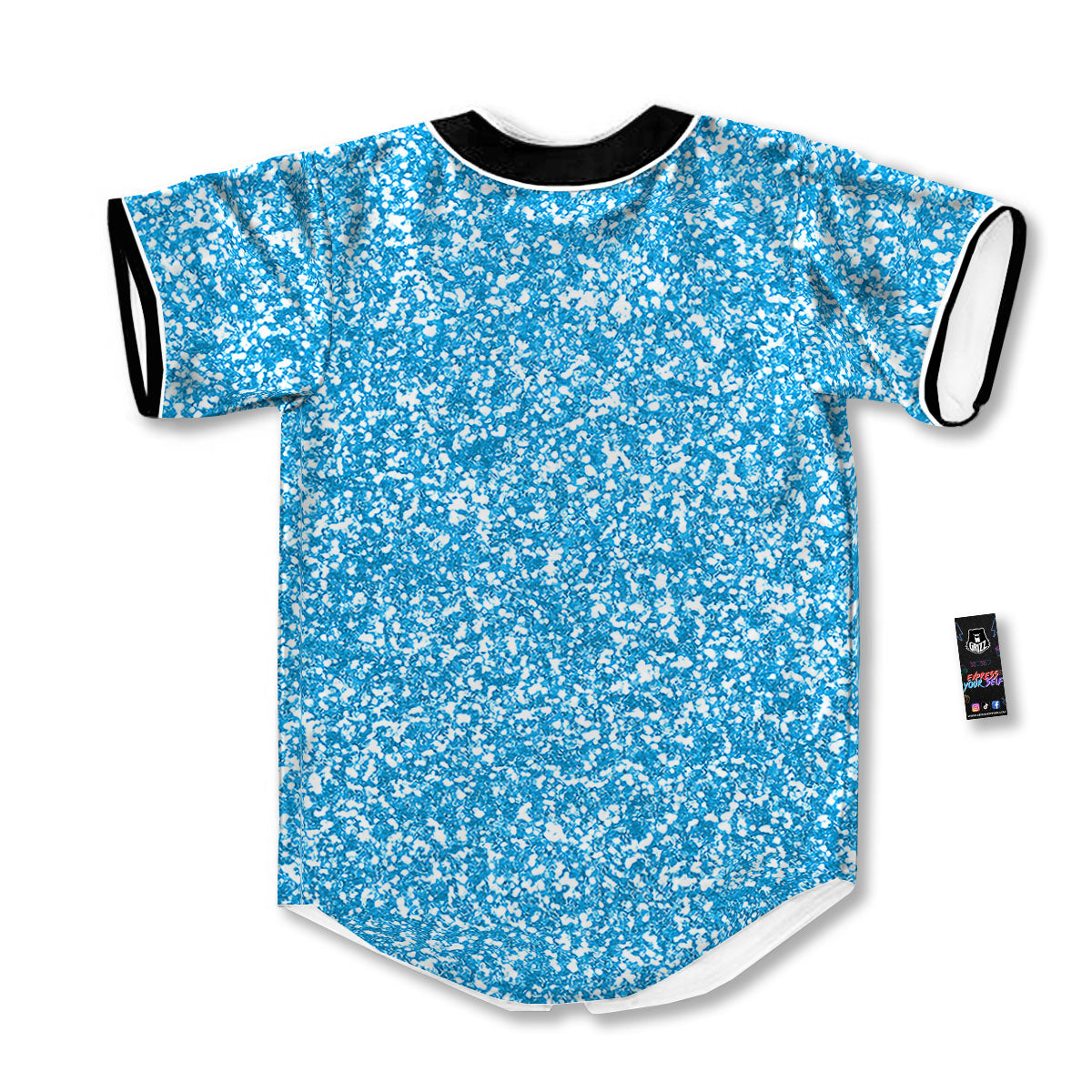 Blue Ocean Glitter Artwork Print Baseball Jersey-grizzshop