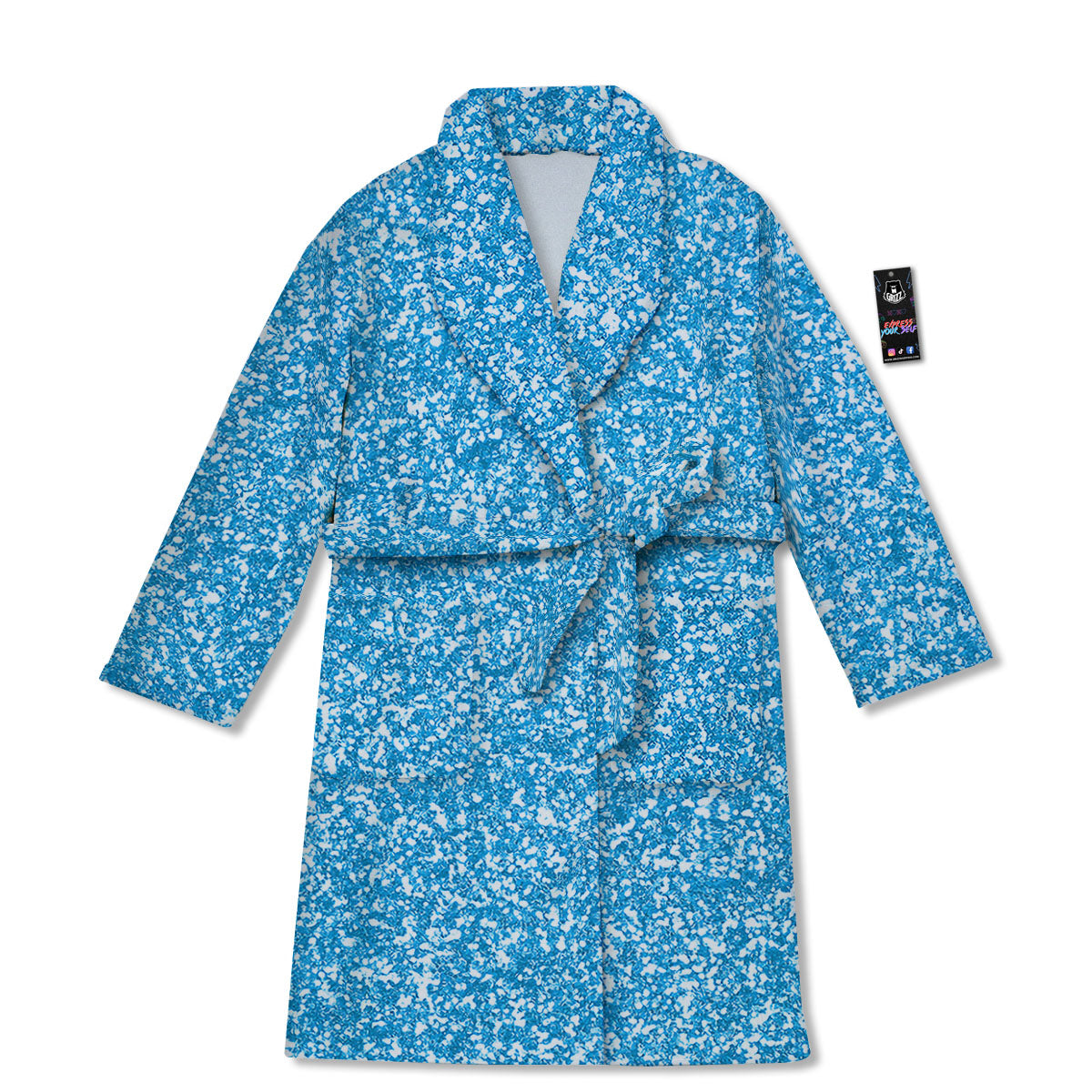 Blue Ocean Glitter Artwork Print Bathrobe-grizzshop