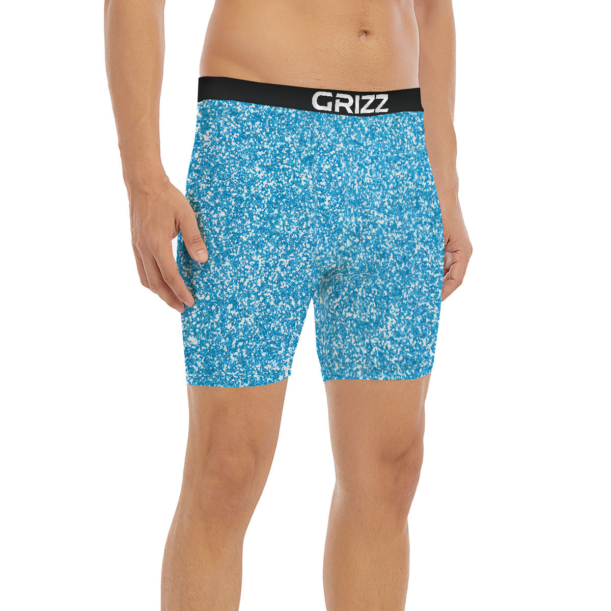 Blue Ocean Glitter Artwork Print Boxer Briefs-grizzshop