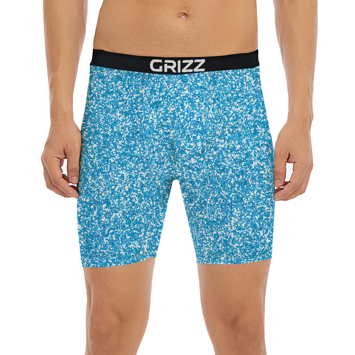 Blue Ocean Glitter Artwork Print Boxer Briefs-grizzshop