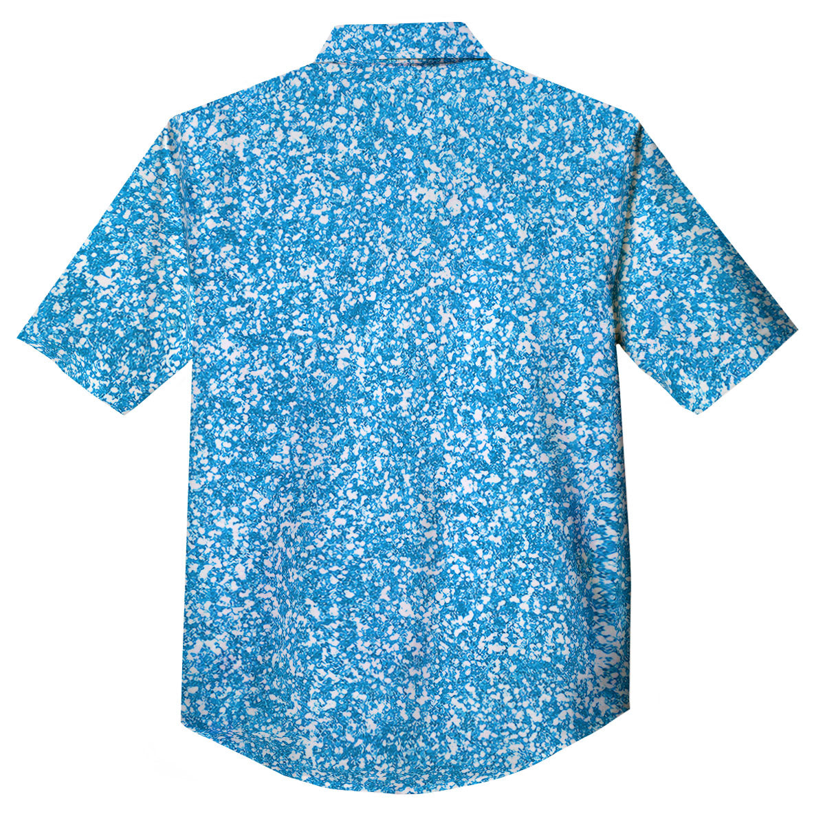 Blue Ocean Glitter Artwork Print Button Up Shirt-grizzshop